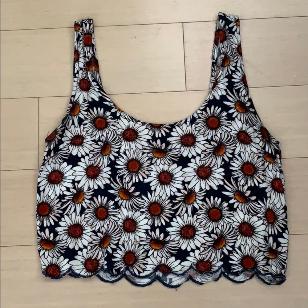 Sunflower cropped tank